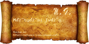 Mátyási Iván névjegykártya